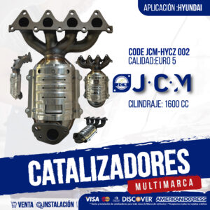 Catalizador JCM HYCZ002 Euro 5 para Hyundai 1600 cc