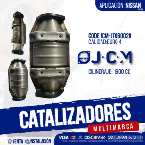 Catalizador JCM JTO60020 Euro 4 para Nissan Sentra 1600 cc