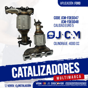 Kit Catalizadores JCM FDEG047 + FDEG048 Euro 5 para Ford 4000 cc