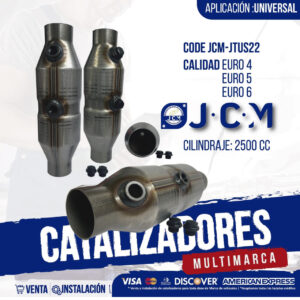 Catalizador JCM JTUS22 2500 cc Universal (Euro 4, Euro 5, Euro 6)