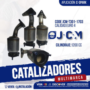 Catalizador JCM T301-1703 Euro 4 para Chevrolet Spark 1200 cc